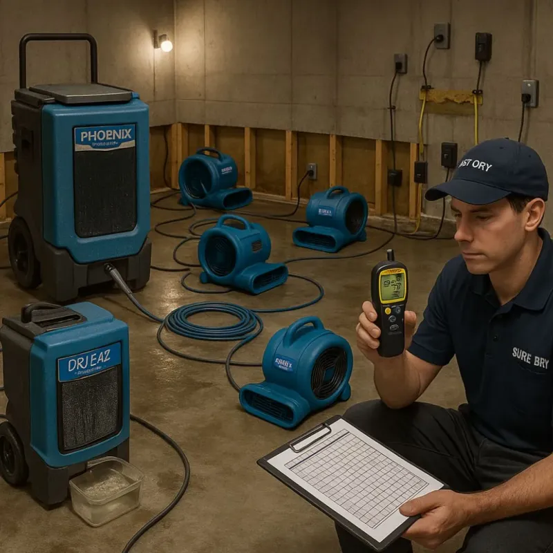 Structural Drying and Dehumidification process in Woodford County, KY